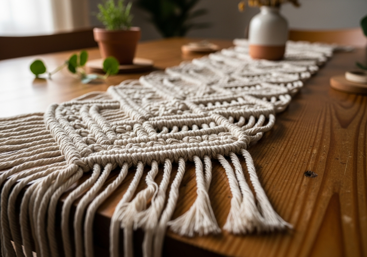 Плетёная дорожка на стол